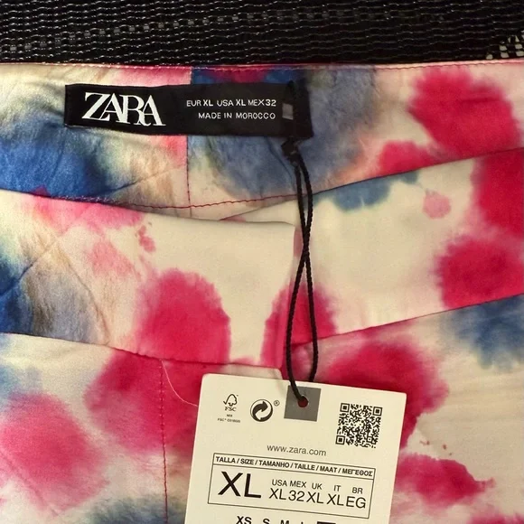 Zara Pink and Blue Wide Leg Pants - Picture 4 of 5